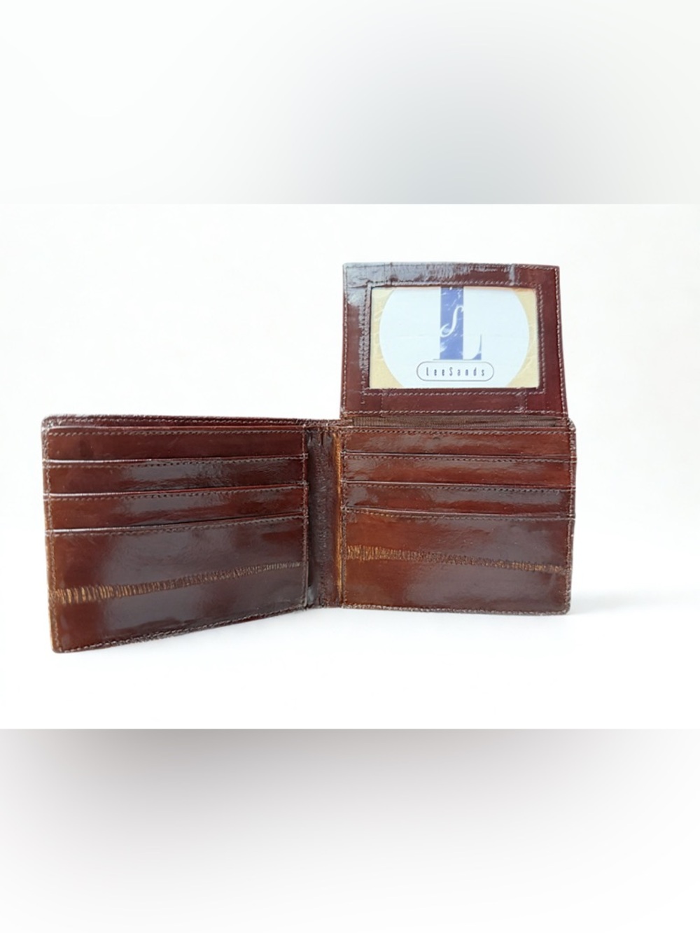Slim Eelskin Bifold Wallet -Brown